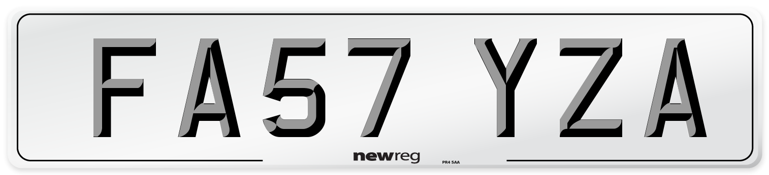 FA57 YZA Number Plate from New Reg